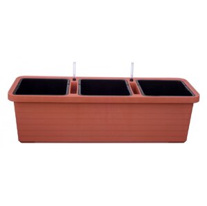 Truhlík samozavlažovací BERBERIS TRIO Terakota 117cm