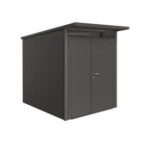 Domek na nářadí AVANTGARDE A2, šedá metalíza, dvoukřídlé dveře BH17029