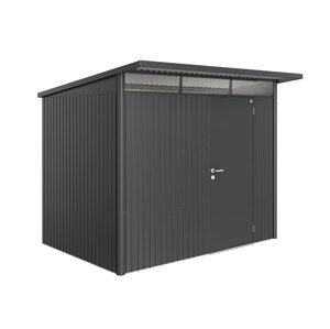 Domek na nářadí AVANTGARDE A5, šedá metalíza, jednokřídlé dveře BH17050
