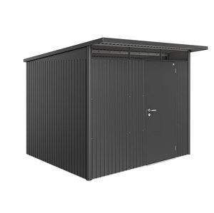 Domek na nářadí AVANTGARDE A6, šedá metalíza, jednokřídlé dveře BH17060