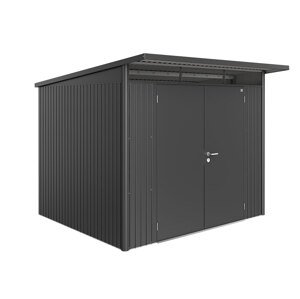 Domek na nářadí AVANTGARDE A6, šedá metalíza, dvoukřídlé dveře BH17069