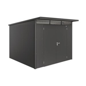 Domek na nářadí AVANTGARDE A7, šedá metalíza, dvoukřídlé dveře BH17079