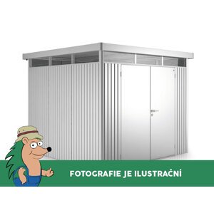 Domek na nářadí Biohort HIGHLINE H5, stříbrná, dvoukřídlé dveře BH83069