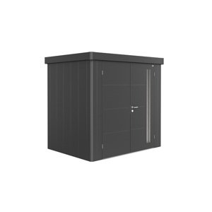 Zahradní domek NEO 1B, tmavě šedá, dvoukřídlé dveře BH85060