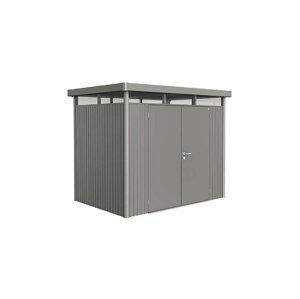 Domek na nářadí Biohort HIGHLINE H2, šedý křemen, dvoukřídlé dveře BH88039