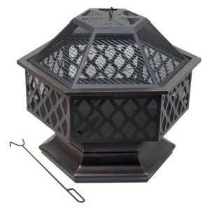 Ohniště HEXAGON copper patina s poklopem CT13008