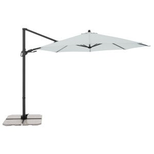 Zahradní slunečník s boční nohou  DERBY DX 335 cm, světle šedá DP441274827