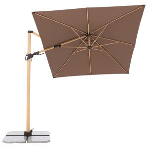 Výkyvný zahradní slunečník s boční tyčí s ULTRA UV ochranou Doppler ALU WOOD 220 x 300 cm, hnědá DP451268846
