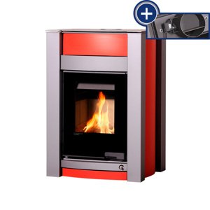 Kamna s výměníkem AQUAFLAM VARIO KALMAR 11/7kW červená, elektronická regulace FLHSF34-061
