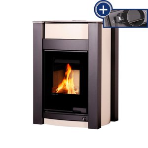 Kamna s výměníkem AQUAFLAM VARIO KALMAR 11/7kW krémová, elektronická regulace FLHSF34-064