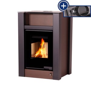 Kamna s výměníkem AQUAFLAM VARIO LEND 11/5kW hnědá - sametová, elektronická regulace FLHSF34-068