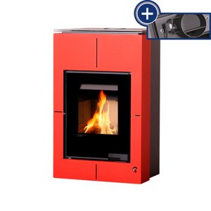 Kamna s výměníkem AQUAFLAM VARIO SAPORO 11/7kW červená, elektronická regulace FLHSF34-085