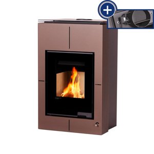 Kamna s výměníkem AQUAFLAM VARIO SAPORO 11/7kW hnědá - sametová, elektronická regulace FLHSF34-086