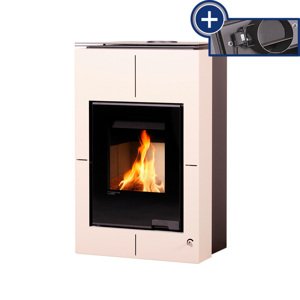 Kamna s výměníkem AQUAFLAM VARIO SAPORO 11/7kW krémová, elektronická regulace FLHSF34-088