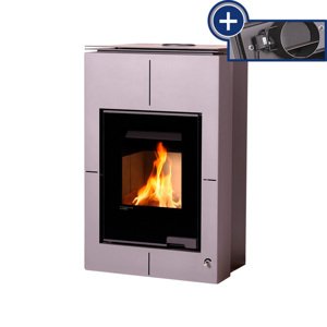 Kamna s výměníkem AQUAFLAM VARIO SAPORO 11/7kW šedá, elektronická regulace FLHSF34-089