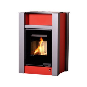 Krbová kamna AQUAFLAM VARIO LEND 11kW červená (teplovzdušná verze) FLHSF34-098