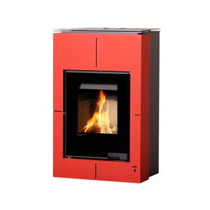 Krbová kamna AQUAFLAM VARIO SAPORO 11kW červená (teplovzdušná verze) FLHSF34-103