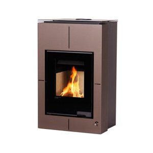Krbová kamna AQUAFLAM VARIO SAPORO 11kW hnědá - sametová (teplovzdušná verze) FLHSF34-104