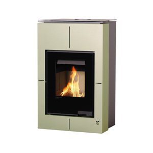 Krbová kamna AQUAFLAM VARIO SAPORO 11kW olivová (teplovzdušná verze) FLHSF34-105