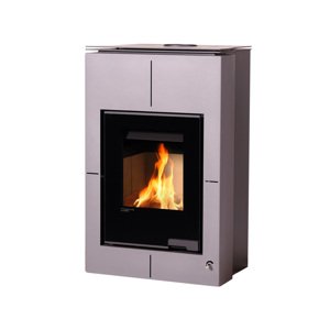 Krbová kamna AQUAFLAM VARIO SAPORO 11kW šedá (teplovzdušná verze) FLHSF34-107