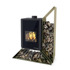 Krbová kamna FLAMINGO DELUXE KAMPA pravá, olivová FLHSF42-017