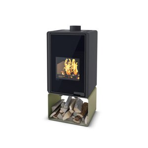 Krbová kamna FLAMINGO DELUXE PENTAI, olivová FLHSF42-024