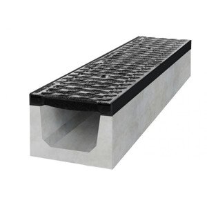 Gutta Betonový žlab B125 s litinovou mříží, d. 1000 x š. 200 x v. 200 mm
