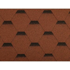 Gutta Asfaltový šindel Guttatec Hexagonal červený, 3 m2/bal
