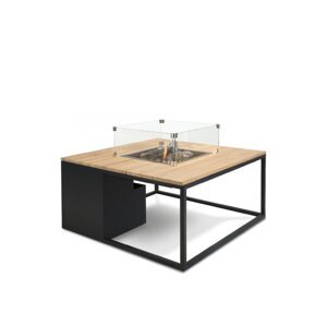 Stůl s plynovým ohništěm COSI Cosiloft 100 černý rám / deska teak HM5957860