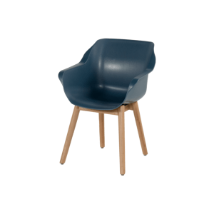 Jídelní židle Hartman SOPHIE Studio s teakovou podnoží, steel blue