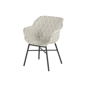 Pevné křeslo Delphine, umělý výplet, diamond a podnož black HN53594833