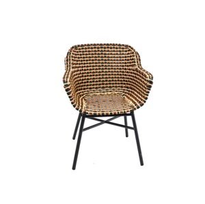 Pevné křeslo Delphine, umělý výplet, red a podnož black HN53594843