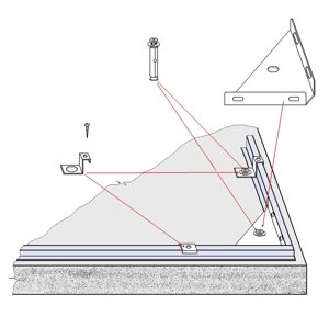 Kotvící sada do betonu pro domky - univerzální LG395