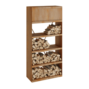 Vysoký regál na dřevo OFYR Wood Storage Corten 100
