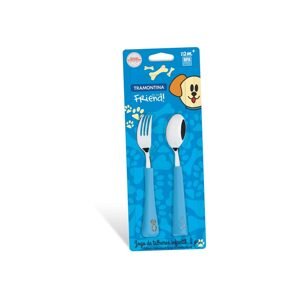 Dětský příbor MBF 2ks/set (lžička + vidlička), modrá, blister OT23799/193