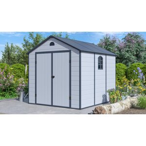 Zahradní domek G21 Boston 670 - 241 x 278 cm, plastový, světle šedý PE6390075