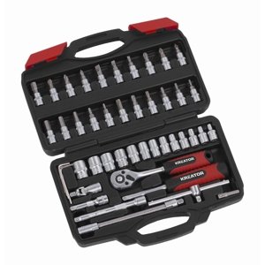 Gola sada KREATOR 1/4" v kufru, 46-ti dílná
