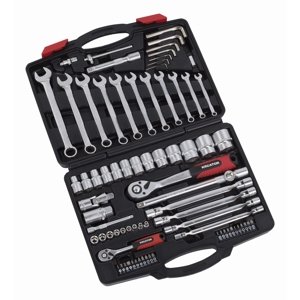 Gola sada KREATOR 1/2" , 1/4" v kufru, 77-dílná
