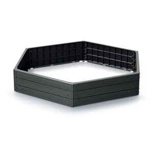Vyvýšený záhon BASE WOODY, antracit 148 x 129 x 25 cm PRIBWH-S433