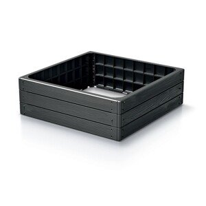 Vyvýšený záhon BASE WOODY, antracit 75 x 75 x 25 cm PRIBWS-S433