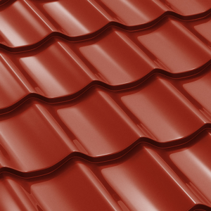 Covernit Plechová střešní krytina Classic Tile 2250 x 1200 mm červená, cena za 2,7 m2 (1 deska)