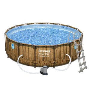 Bazén BESTWAY Power Steel Wood Swim Vista 4,88 x 1,22 m - 56725