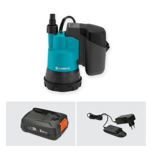 GARDENA Germany GARDENA 2000/2 18V P4A akumulátoroé čerpadlo pro čistou vodu - sada (včetně nabíječky a akumulátoru 2,5 Ah)