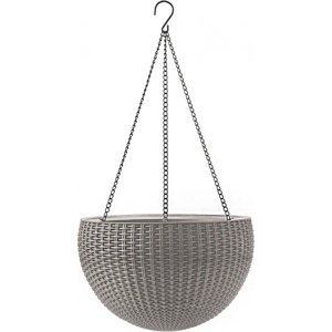 Závěsný květináč KETER Hanging Sphere - pískově šedý