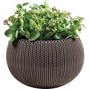 KETER Květináč Cozy M závěsný - hnědošedý