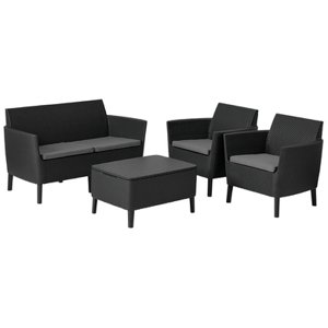 Zahradní set Keter Salemo 2 seater sofa - grafitová / šedá