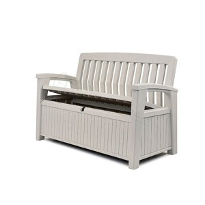 Zahradní lavice Keter Patio 227 L - 138,6 x 63,5 x 88 cm - bílá