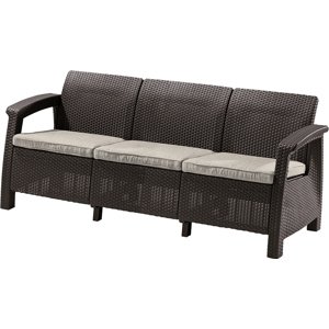 KETER Zahradní pohovka Allibert Corfu Love Seat MAX - 182 x 70 x 79cm - hnědá / béžová