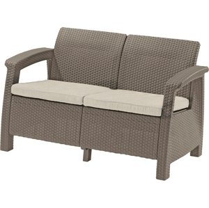 KETER Zahradní pohovka Allibert Corfu Love Seat 128 x 70 x 79cm - cappuccino / krémová