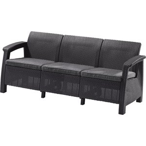 KETER Zahradní pohovka Allibert Corfu Love Seat MAX - 182 x 70 x 79cm - grafit / šedá
